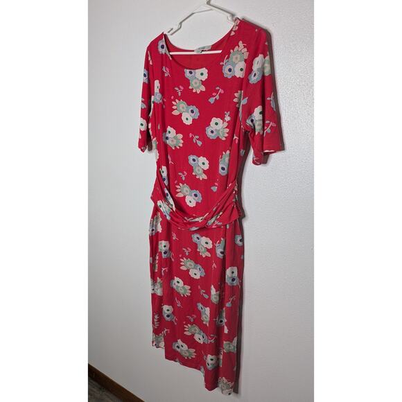 BODEN Terese Jersey Midi Dress in Poppy Red Oriental Paradise US 12L - Picture 3 of 9
